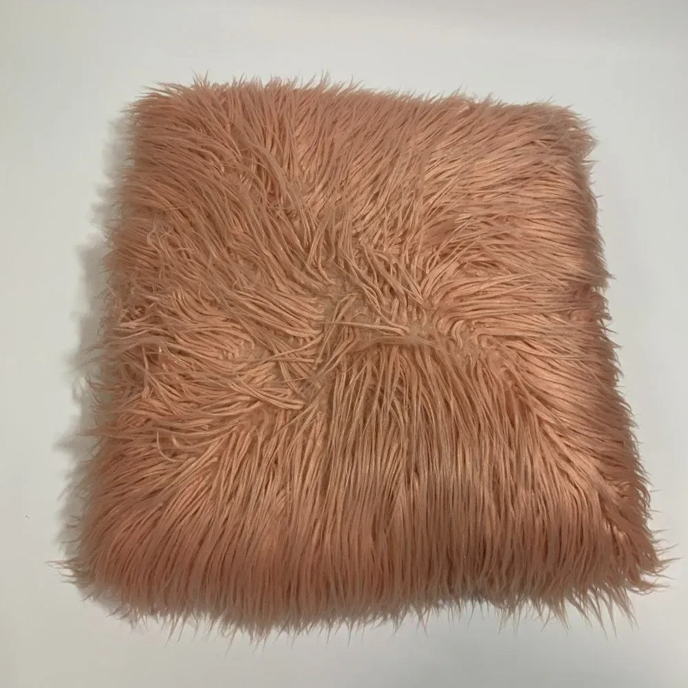 17x17 Blush Shaggy Pillow